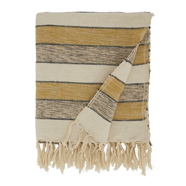 Saro Lifestyle Saro Lifestyle Striped Throw 50x60 Inches Multicolored