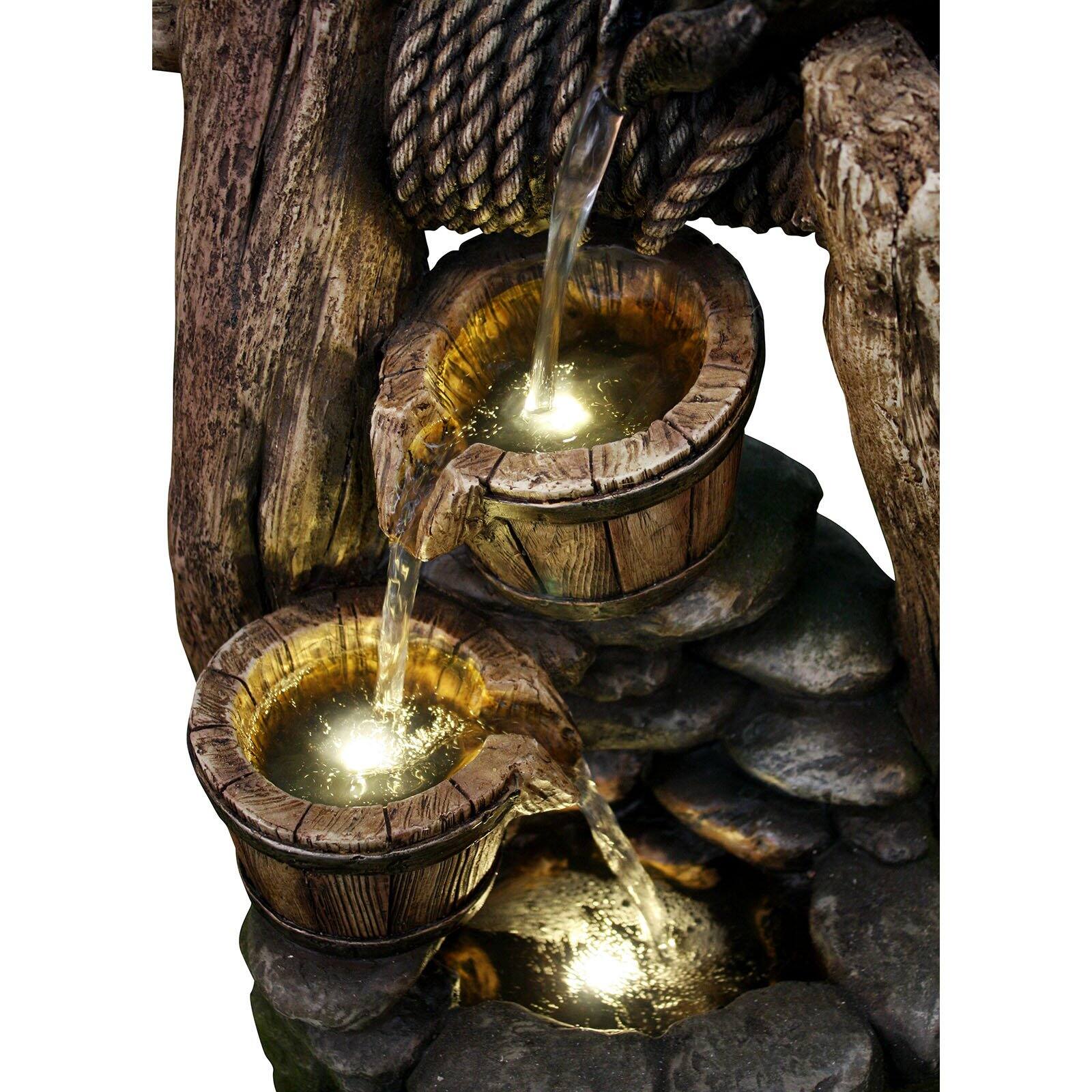 Hi-Line Gift Ltd. Cascading Well Indoor/Outdoor Fountain with LED