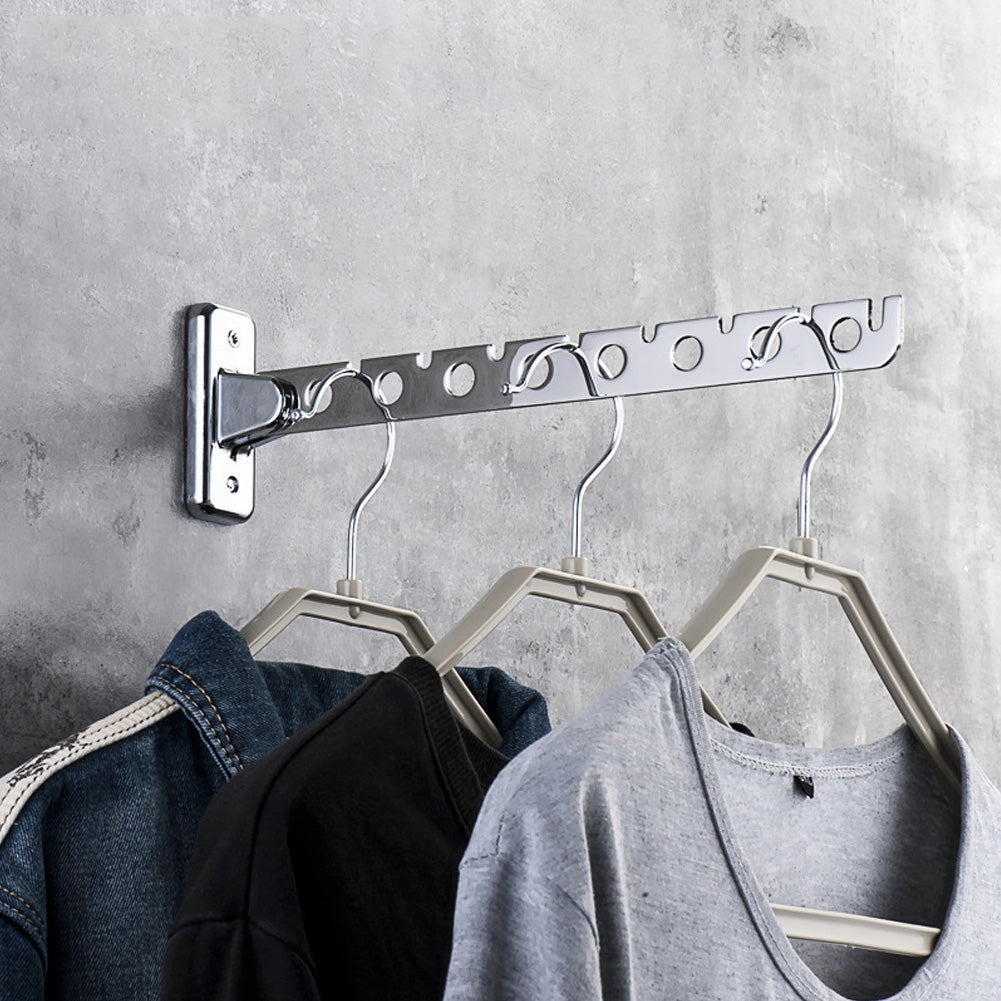 BESPOTT 6/8 Holes Folding Wall Mounted Clothes Hanger Rack Coat Drying Hook Stainless Steel