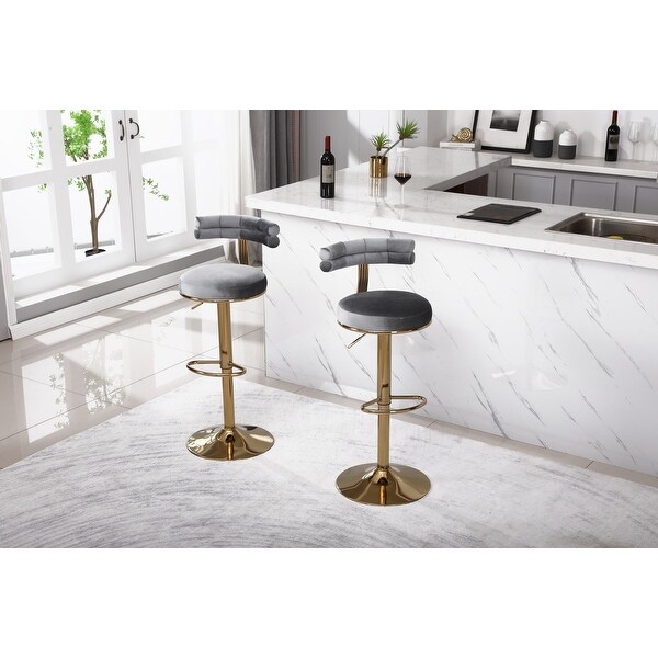 2PCS Bar Stools with Back and Footrest