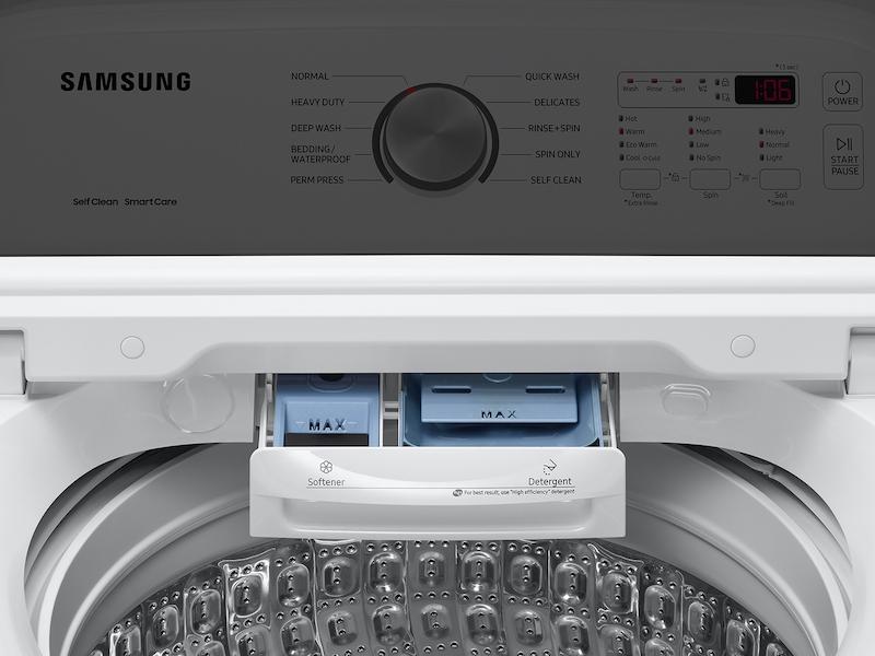 Samsung WA49B5105AW 4.9 Cu. Ft. Large Capacity Top Load Washer With Activewave™ Agitator And Deep Fill In White