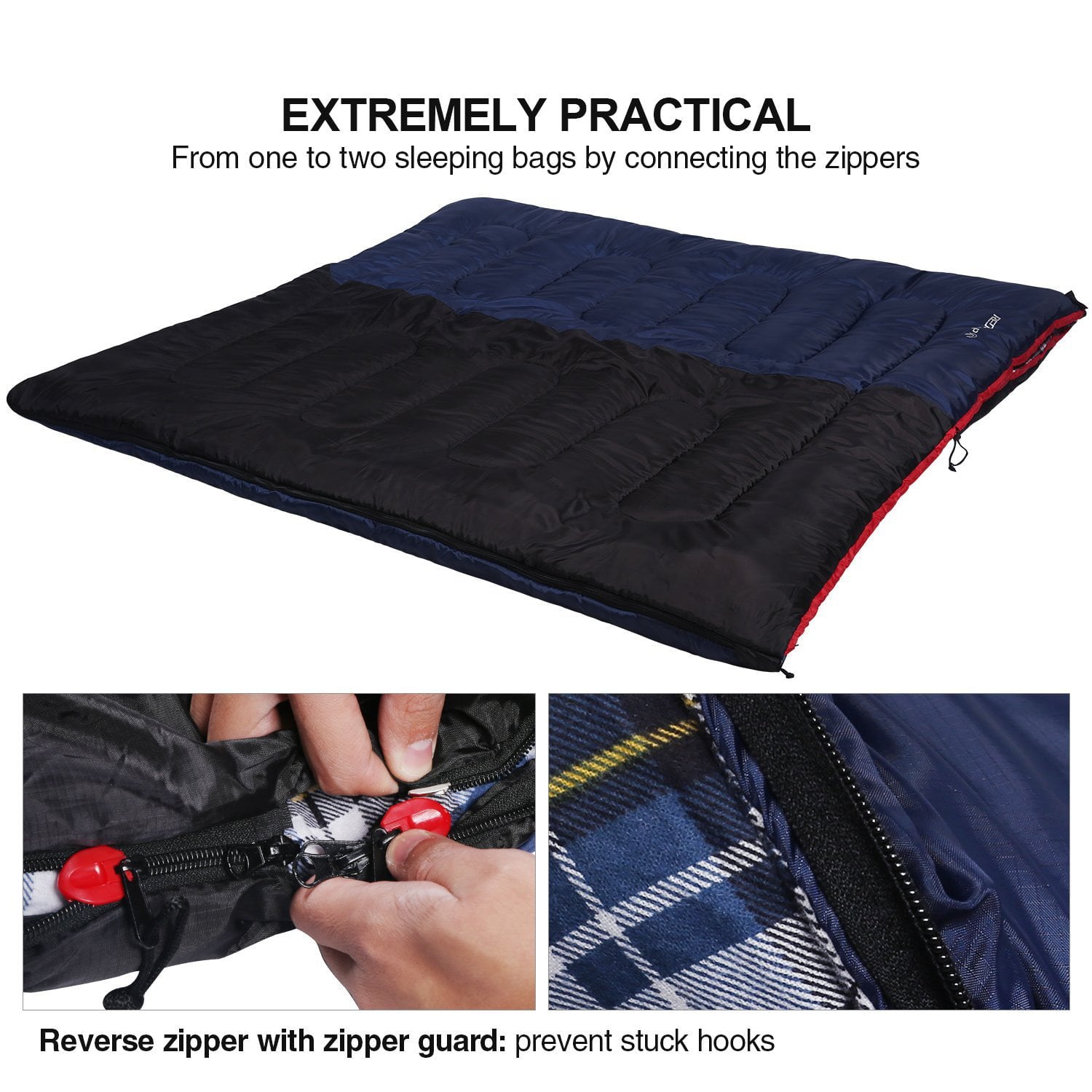 REDCAMP 40 - 60 Degrees Cotton Flannel Sleeping Bag for Adults