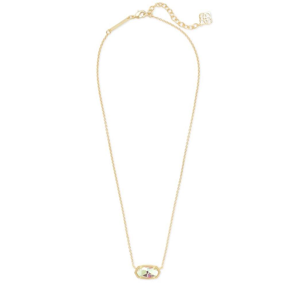 Kendra Scott  Elisa Gold Pendant Necklace In Dichroic Glass