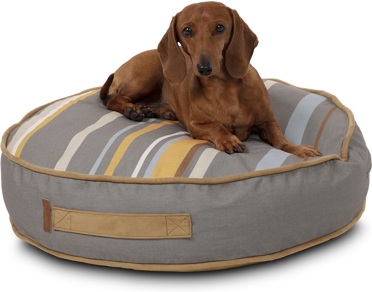 Bark and Slumber Round Lounger Pillow Dog Bed w/ Removable Cover