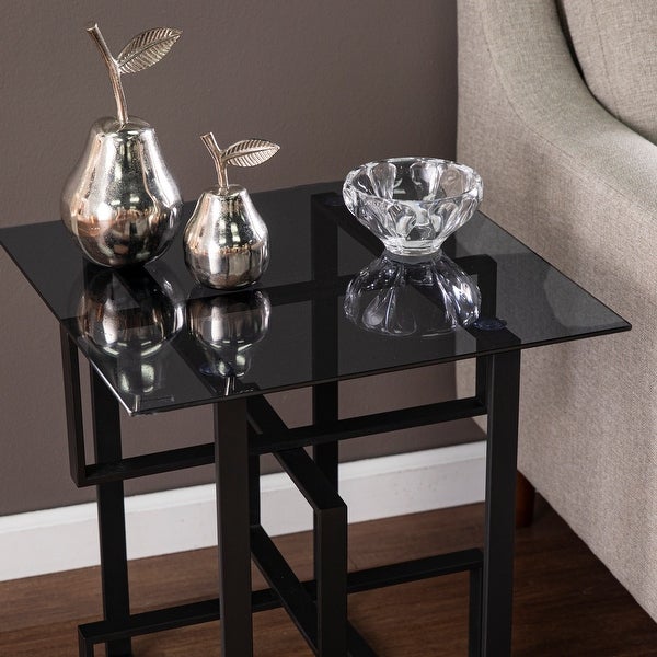 SEI Furniture Cezanne Contemporary Black Metal Accent Table