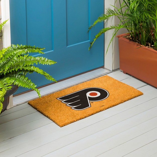 Evergreennhlphiladelphia Flyers Logo Natural Coir 28 X 16 Inches Indoor Outdoor Doormat