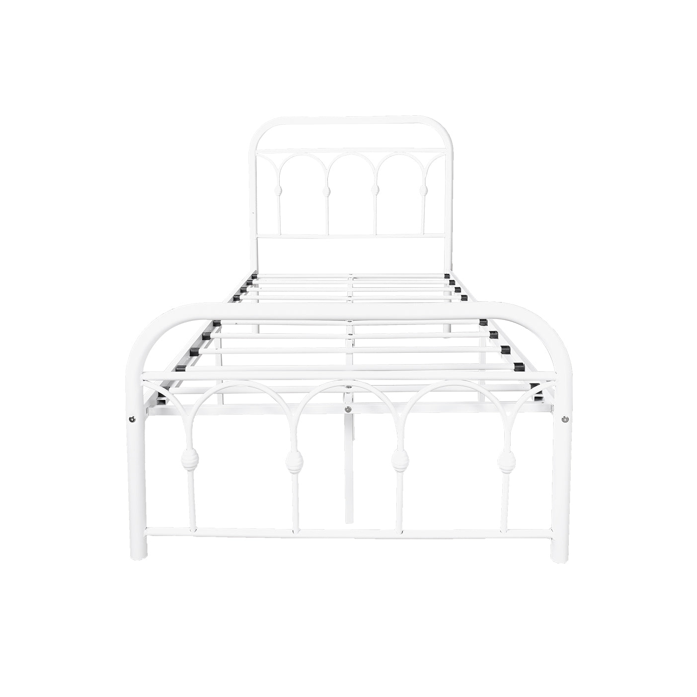 alazyhome Twin Platform Metal Bed Frame, Easy Assembly, White