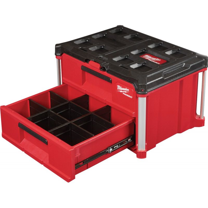 MW PACKOUT Toolbox with Drawers 50 Lb. Red Black