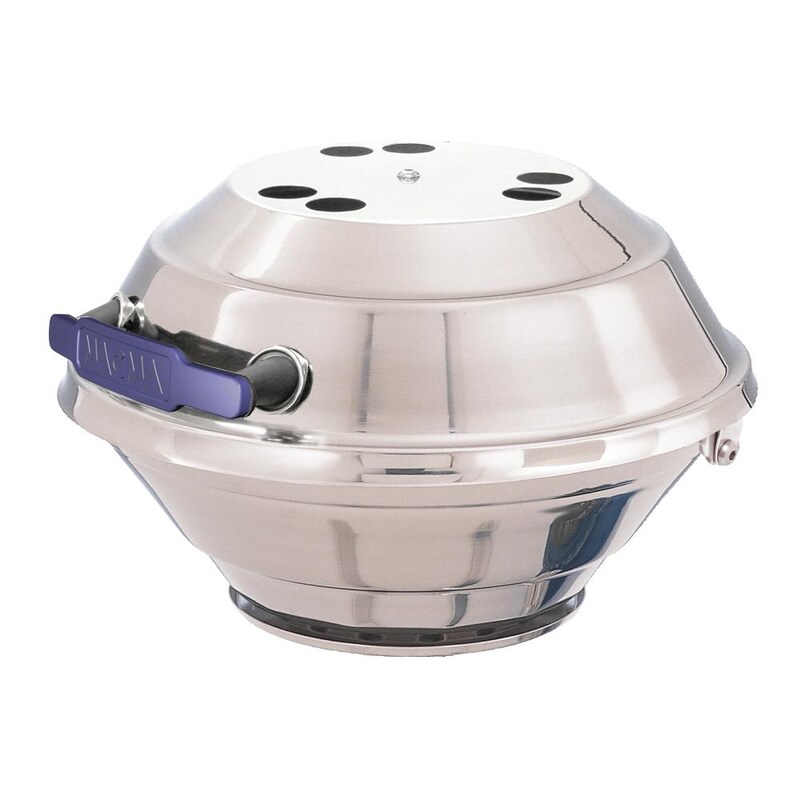 Magma Original Size Marine Kettle Gas Grill on Round Rail Mount