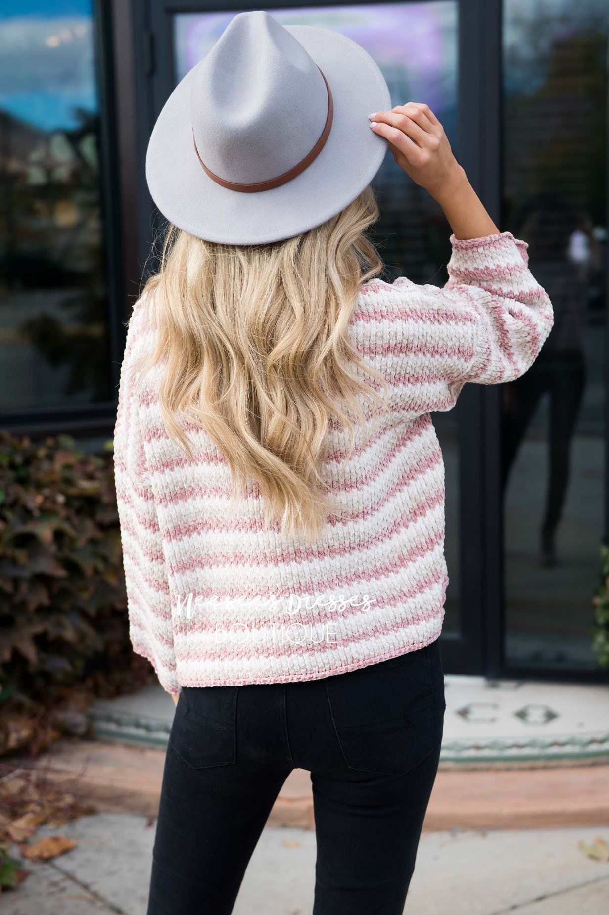 Striped Aline Bell Sleeve Sweater