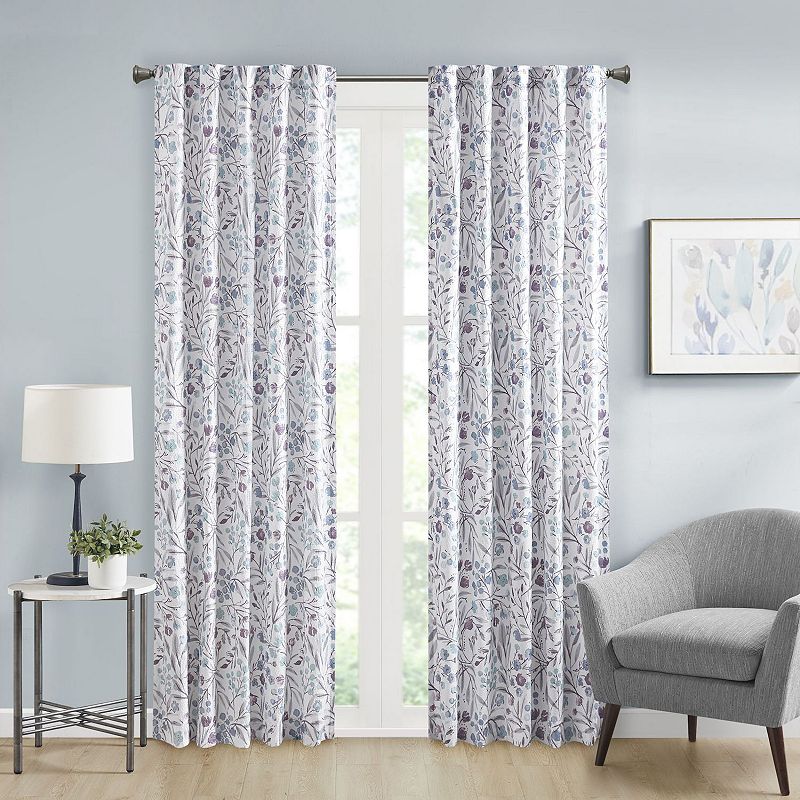 Madison Park 2-pack Candice Floral Light Filtering Rod Pocket Window Curtains