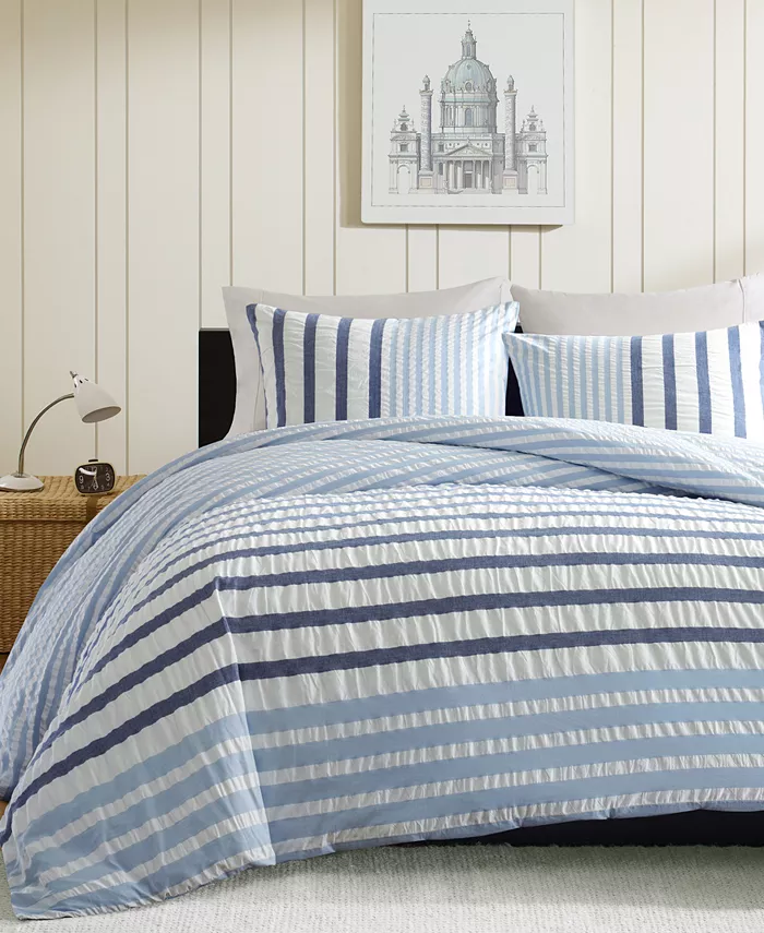 INK+IVY Sutton Subtle Stripe 2-Pc. Duvet Cover Set， Twin