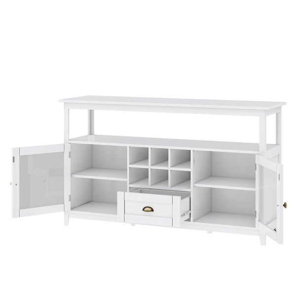 Morden Console Table for Living Room With with 2 Doors and 6 Small Storage