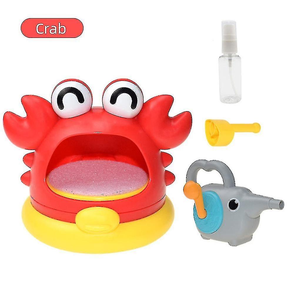 Kids Manual Bubble Maker Bath Toys Cute Shark/ Crab Shape Hand Crank Bubble Making Toy Gift