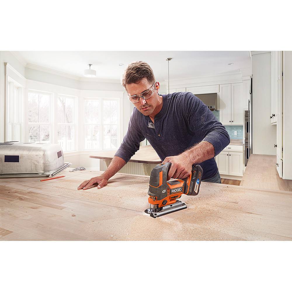 RIDGID 18V Brushless Cordless Jig Saw Kit with 4.0 Ah MAX Output Battery and Charger R8832B-AC9540