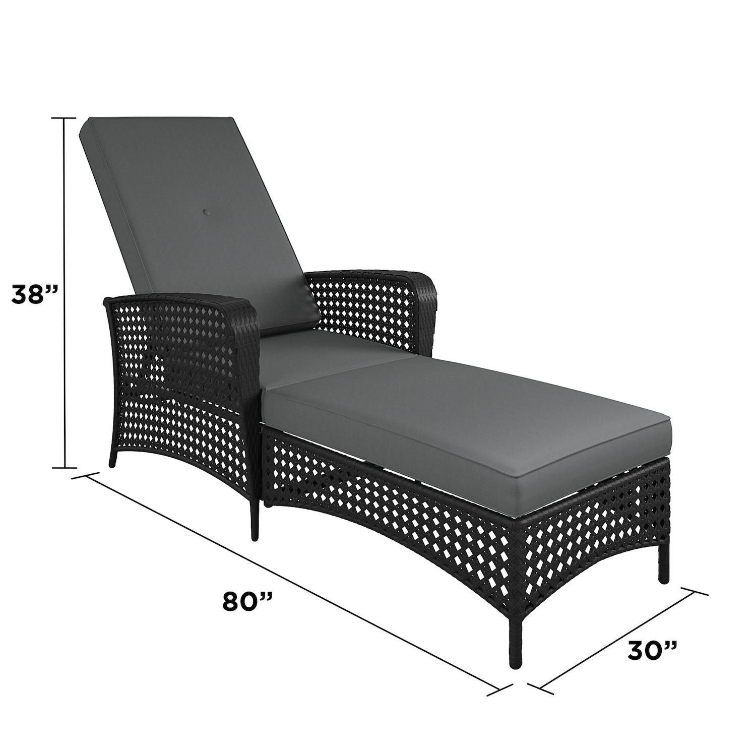 Cosco Lakewood Wicker Indoor / Outdoor Adjustable Chaise Lounge Chair