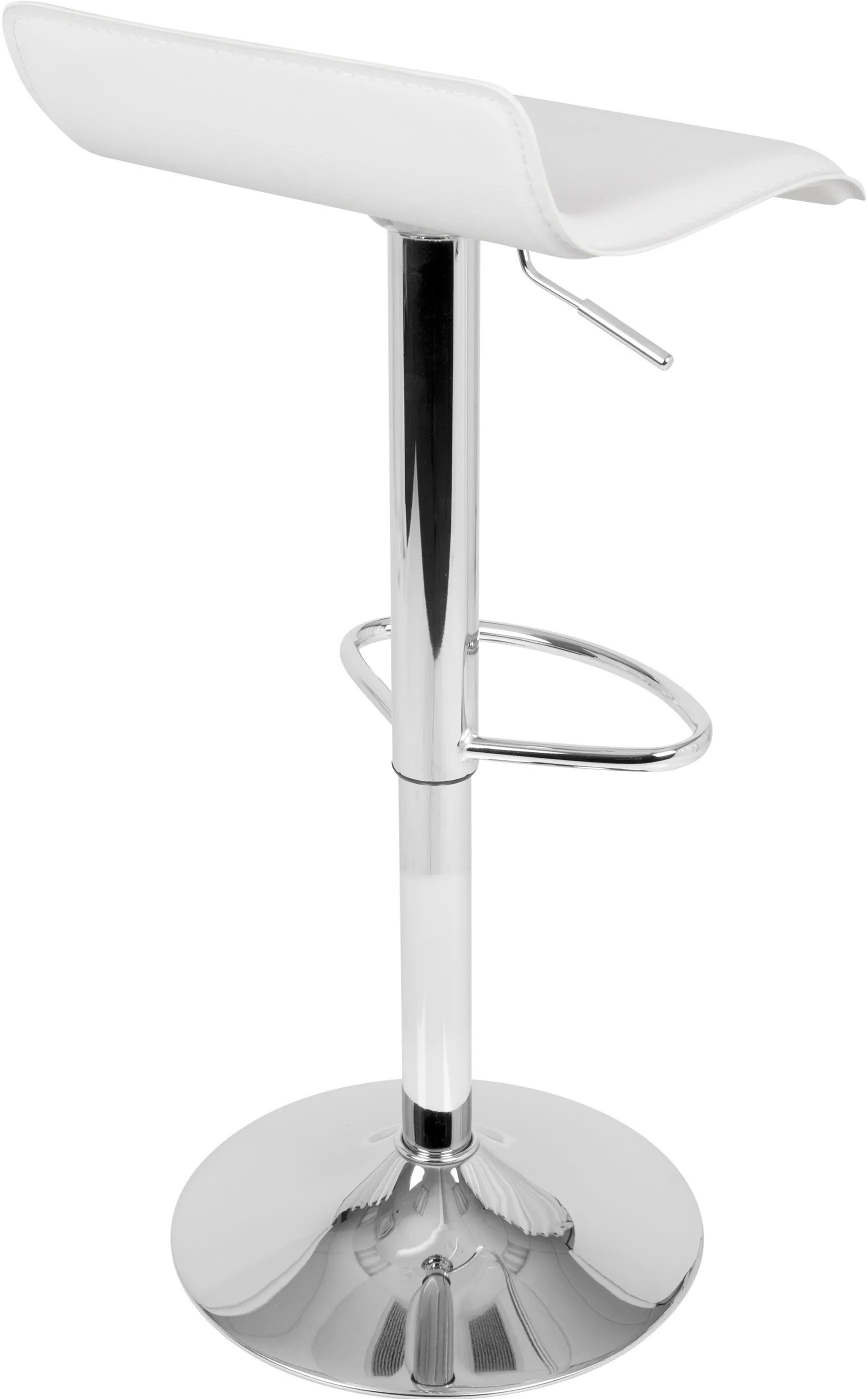 Contemporary White and Chrome Adjustable Bar Stool (Set of 2) - Ale