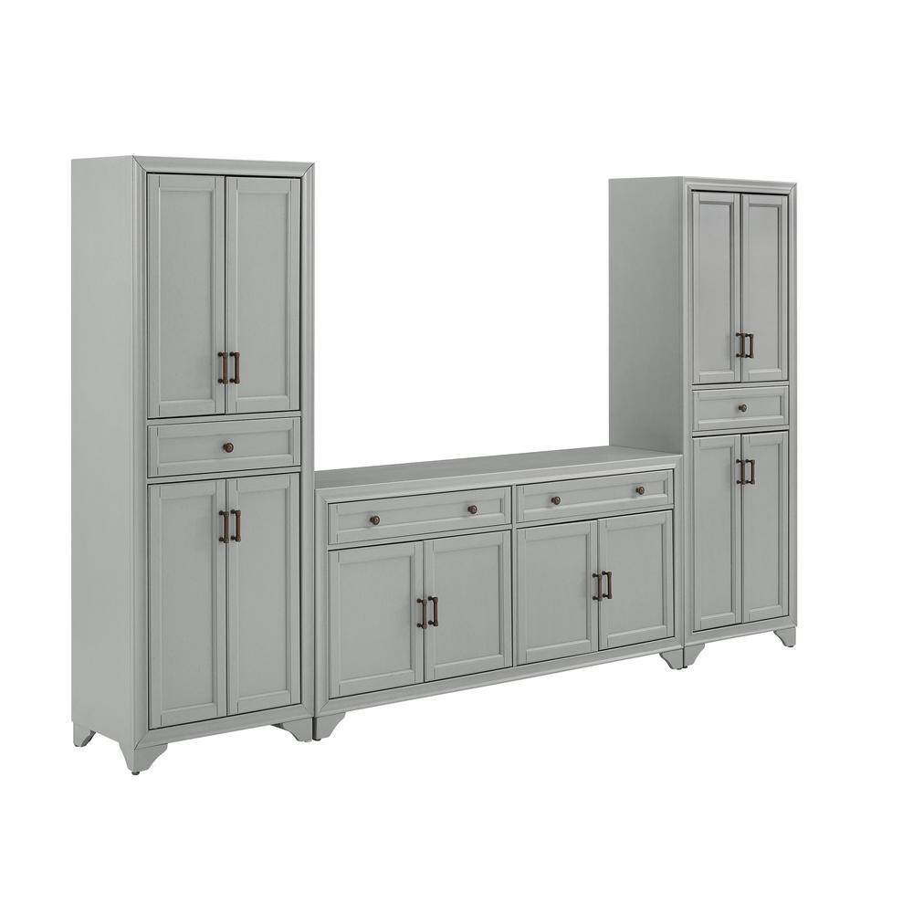 CROSLEY FURNITURE Tara Gray Sideboard Set with Pantries KF33012GY