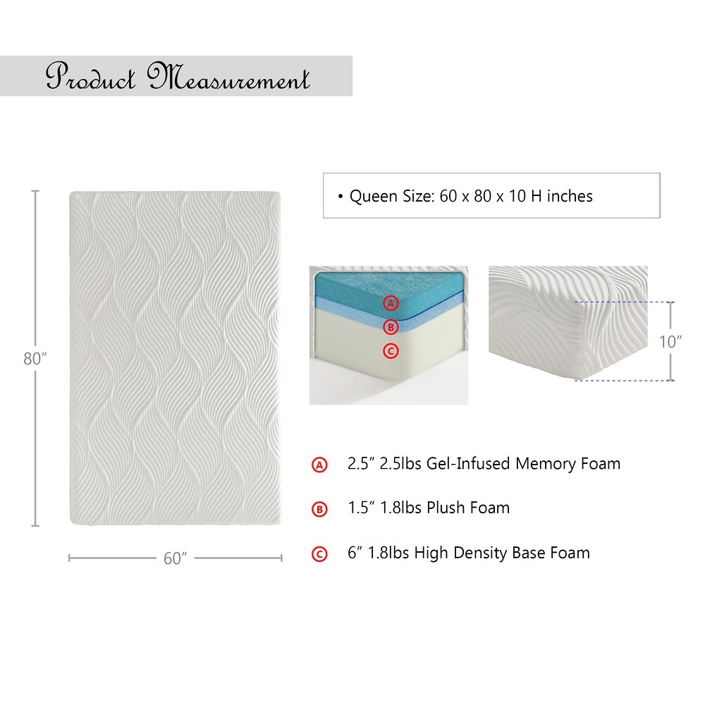 Forest 10 Inch Gel Infused Memory Foam Mattress