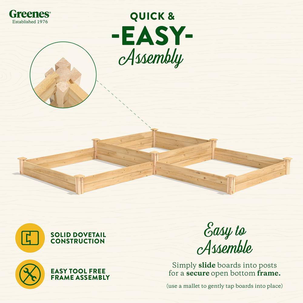 Greenes Fence 4 ft. x 12 ft. Two Tiers Original Cedar Raised Garden Bed RC4T4S24B