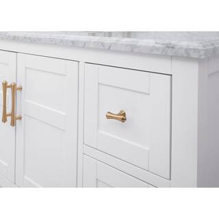 Home Decorators Collection Sturgess Open Shelf 37 in. W x 22. D x 35. H Vanity in White with White Marble Vanity Top 19111S-VS37C-WT