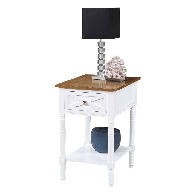 Country Oxford End Table With Charging Station Johar Furniture