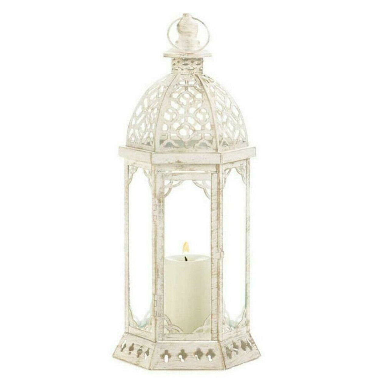 Home Decorative Vintage-Look Distressed Candle Lantern - 16 inches