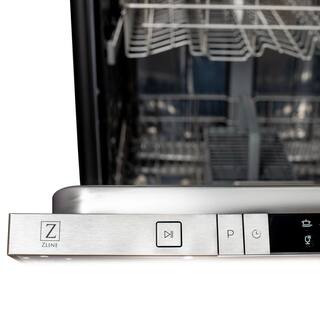 ZLINE Kitchen and Bath 24 in. Top Control 6-Cycle Compact Dishwasher w 2 Racks in Stainless Steel  Modern Handle DW-304-24