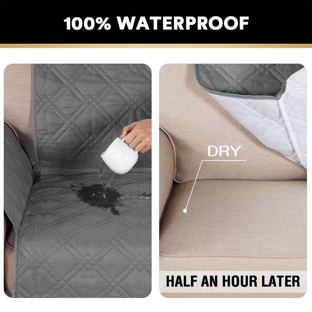 H.VERSAILTEX 100% Waterproof Sofa Slipcover Non Slip Couch Cover Pet Furniture Protector with Elastic Strap, Recliner (Seat Width 22