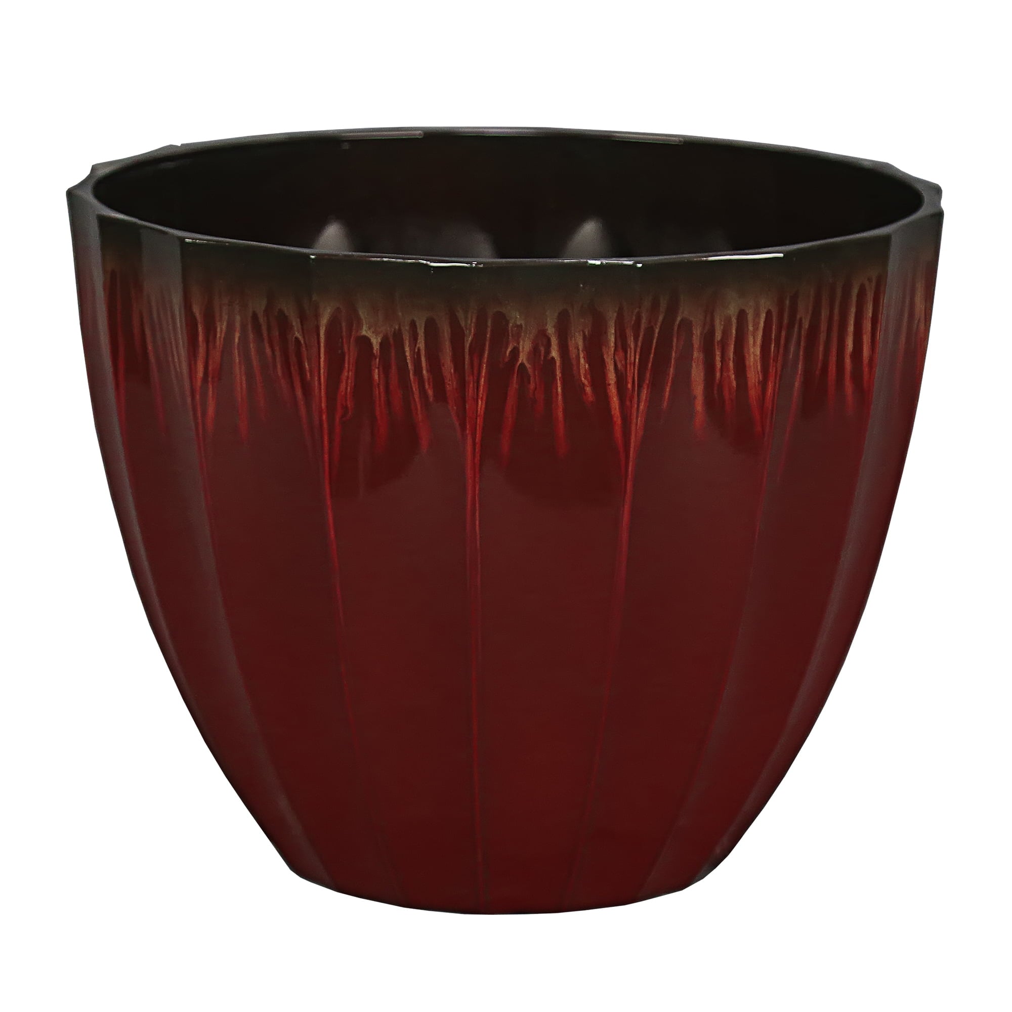 Better Homes & Gardens Andora Red Color Resin Planter, 12.2in x 12.2in x 9.5in