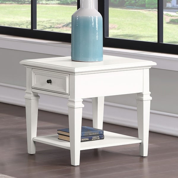 The Gray Barn Castana Modern Farmhouse Soft White End Table