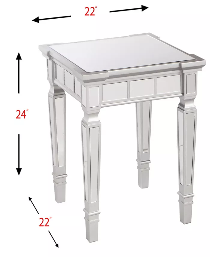 Southern Enterprises Smyth Glam Mirrored Square End Table