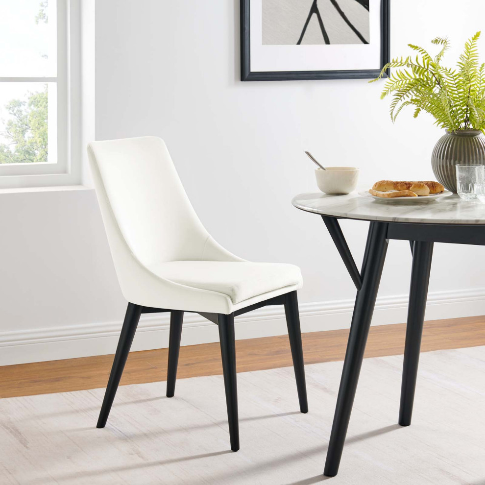 Viscount Performance Velvet Dining Chair  White   Contemporary   Dining Chairs   by Dot  ampBo  Houzz