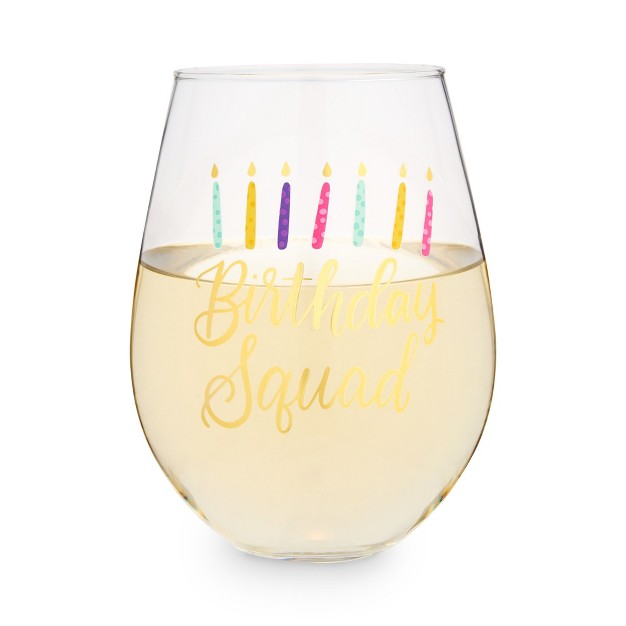 Blush Birthday Squad Large Stemless Wine Glass Holds 1 Full Bottle Of Red Or White Wine Glassware Gift 30 Oz Set Of 1 Multicolor