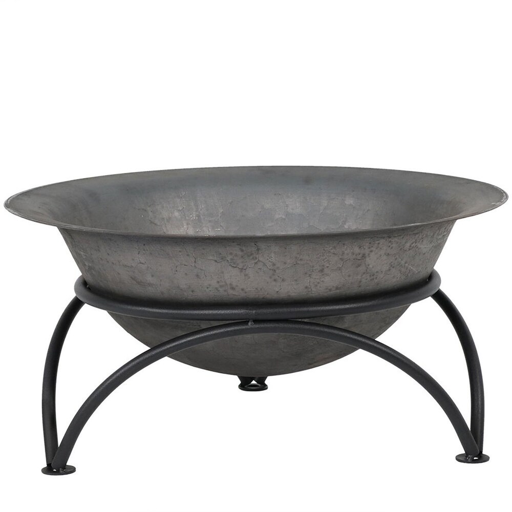 23.5 inch Wood Burning Small Cast Iron Fire Pit Bowl with Stand   23.5 in W x 23.5 in D x 11 in H