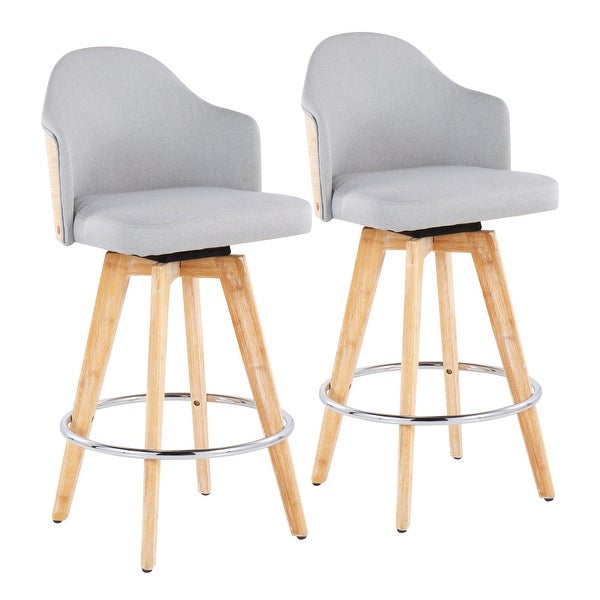 Carson Carrington Valsatra Fixed-Height Counter Stool with Wood Base and Natural Wood Back (Set of 2)