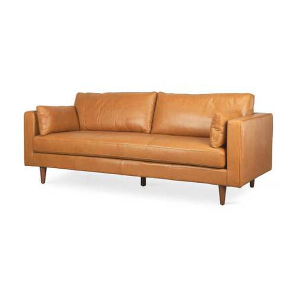 Elton Tan Leather Sofa