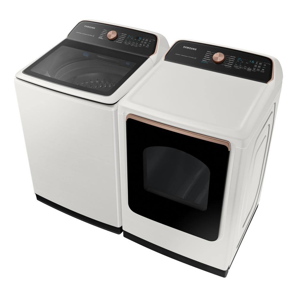  7.4 cu. ft. Smart High-Efficiency Vented Electric Dryer with Steam Sanitize+ in Ivory DVE55A7300E