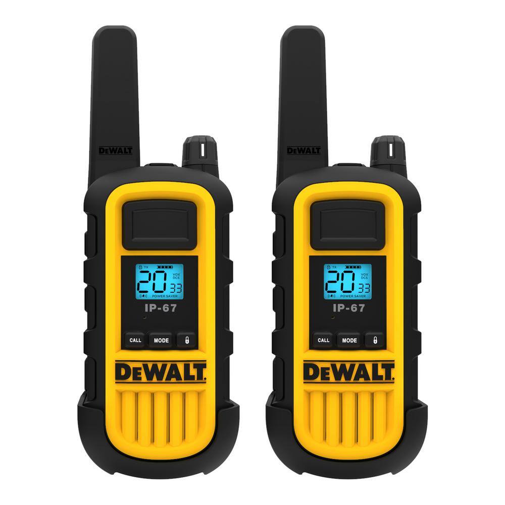 DW DXFRS800 Heavy-Duty 2-Watt Walkie Talkies (2-Pack) DXFRS800