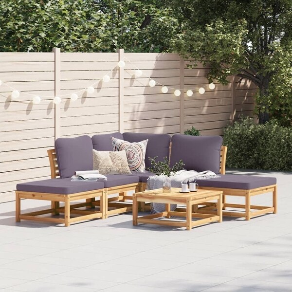 vidaXL Patio Sofa with Cushions 2Seater Outdoor Loveseat Solid Wood Acacia