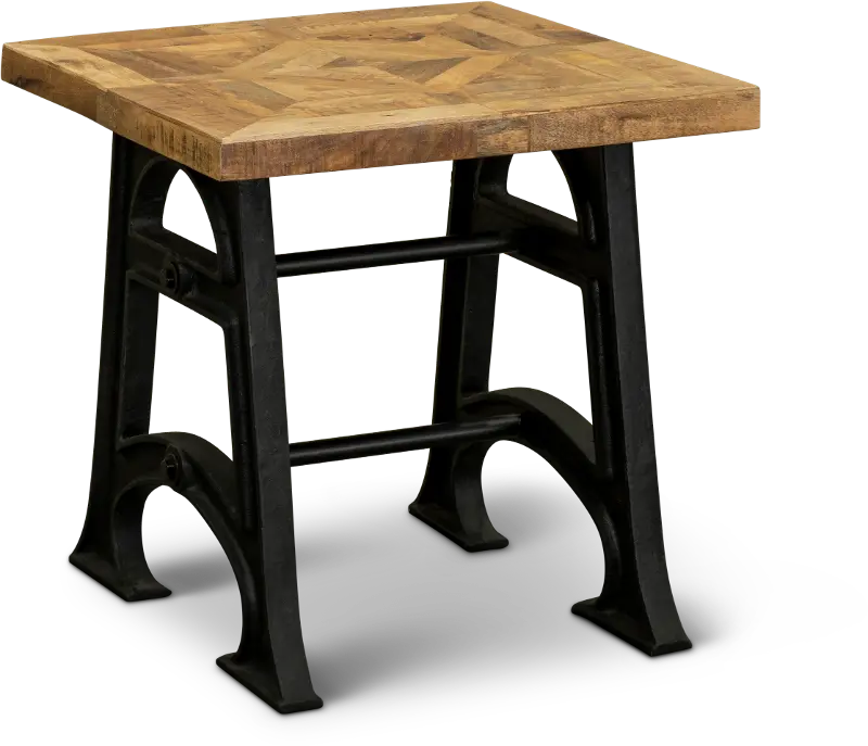 Unwin Industrial Reclaimed Wood End Table