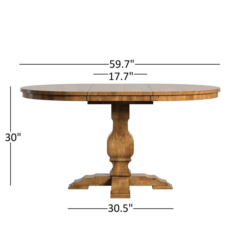 Eleanor Oak Extending Oval Wood Table Panel Back 5 piece Dining Set by iNSPIRE Q Classic