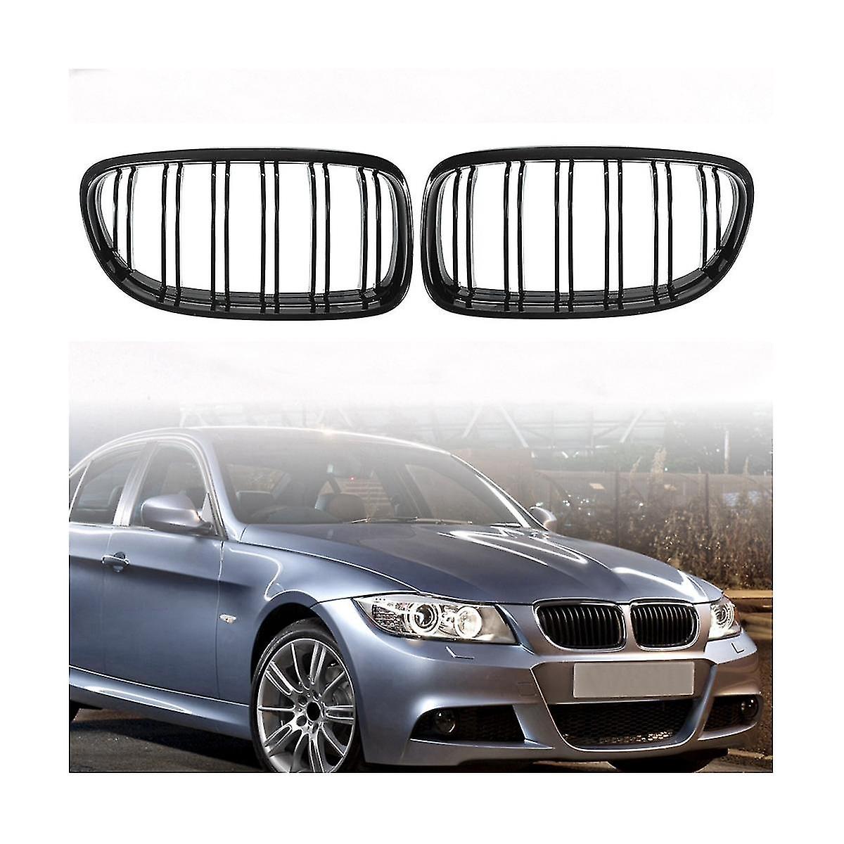 Car Grille Front Kidney Glossy 2 Line Double Slat For 3 Series E90 E91 2009 2010 2011