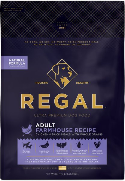 Regal Pet Foods Farmhouse Recipe Chicken and Duck Meals Whole Grains Adult Dry Dog Food