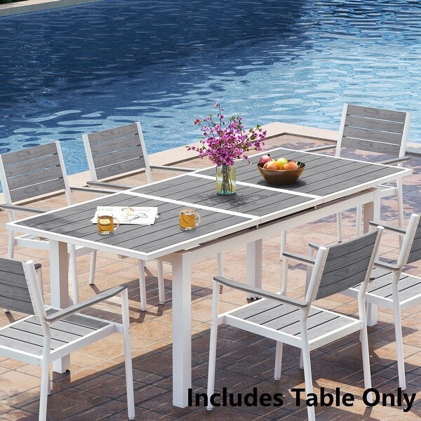 Pellebant Outdoor Aluminum Dining Table Patio Extension Table