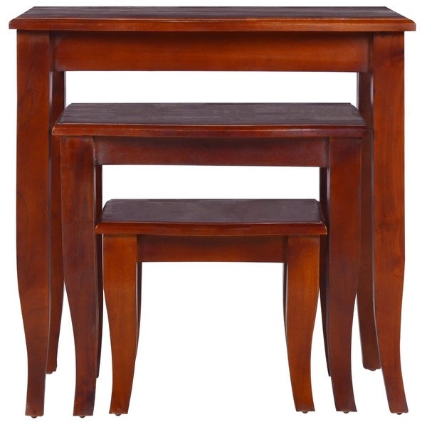 vidaXL Side Tables 3 pcs Classical Brown Solid Mahogany Wood