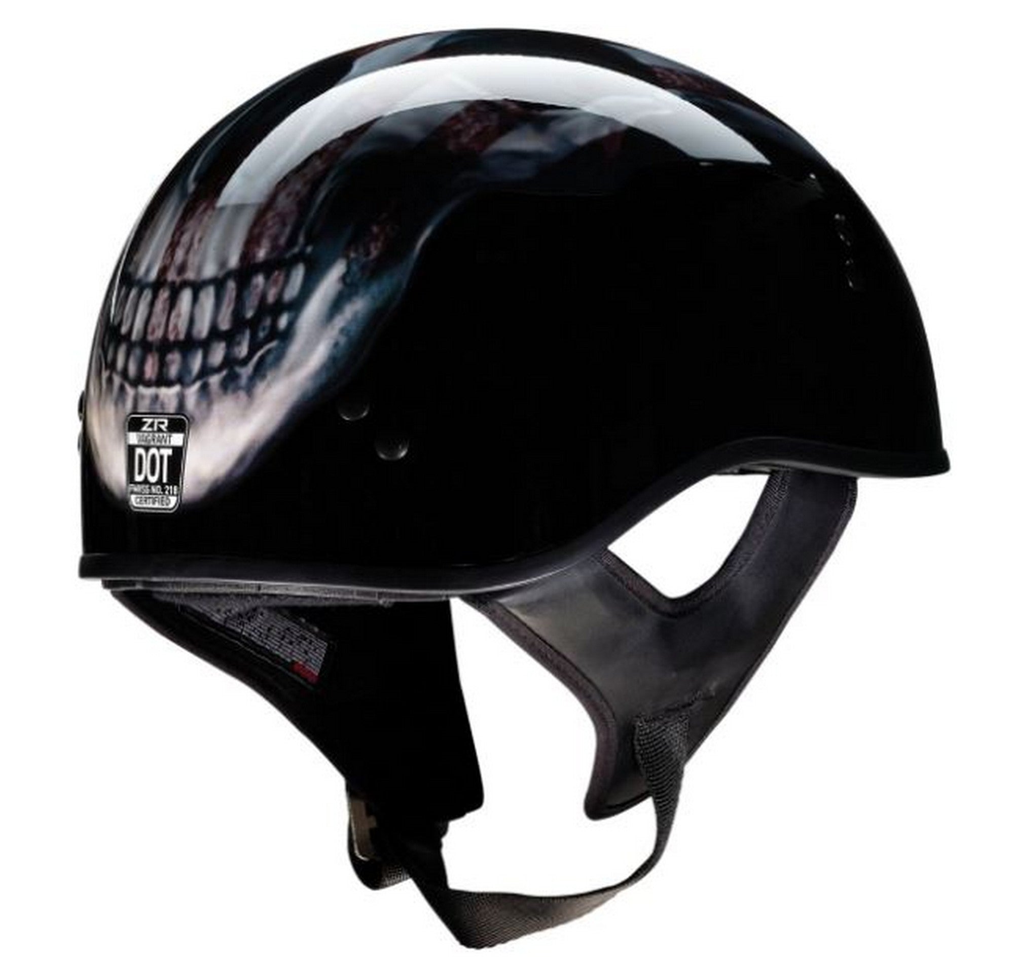 Z1R Vagrant USA Skull Motorcycle Half Helmet Black MD