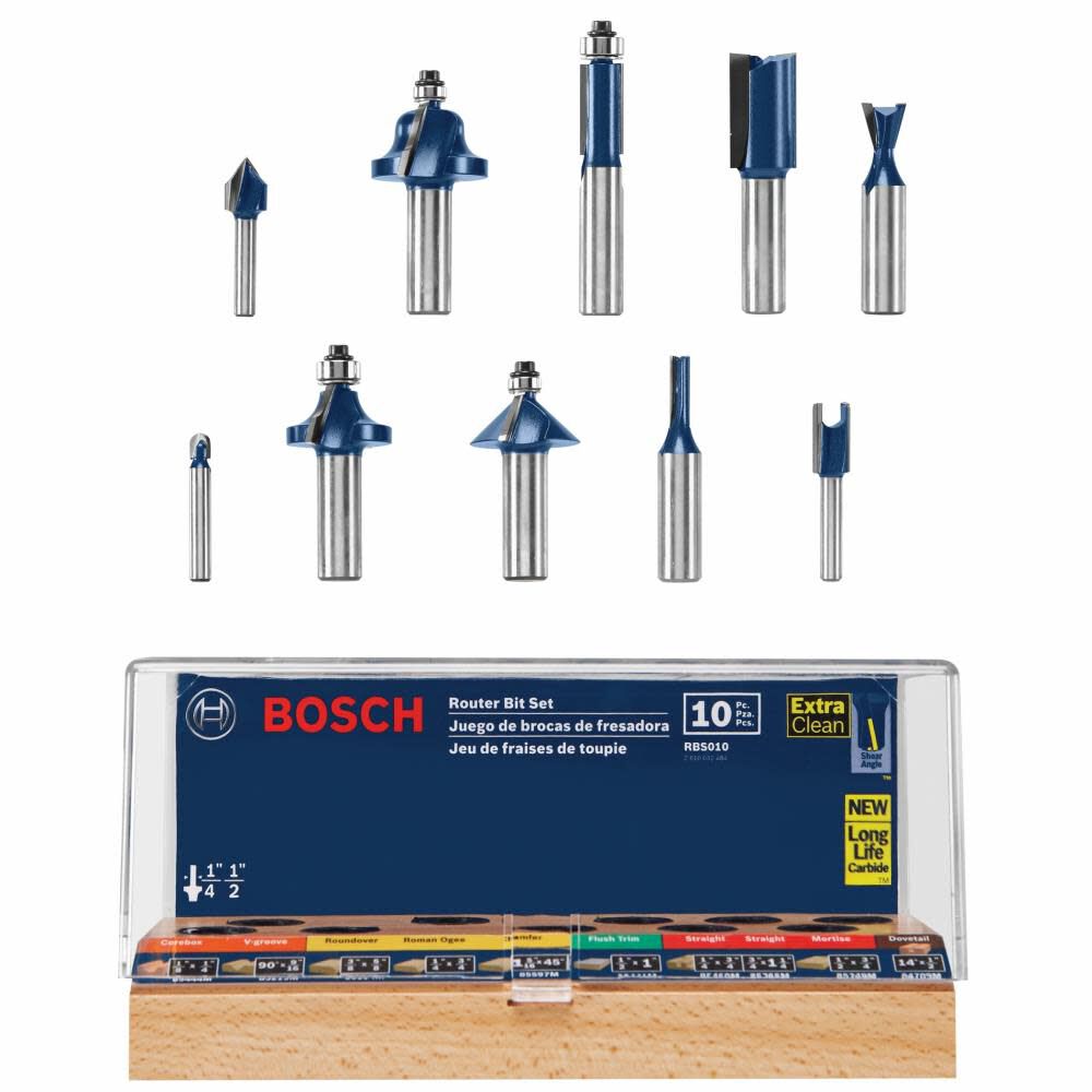 Bosch 10 pc. All-Purpose Router Bit Set RBS010 from Bosch