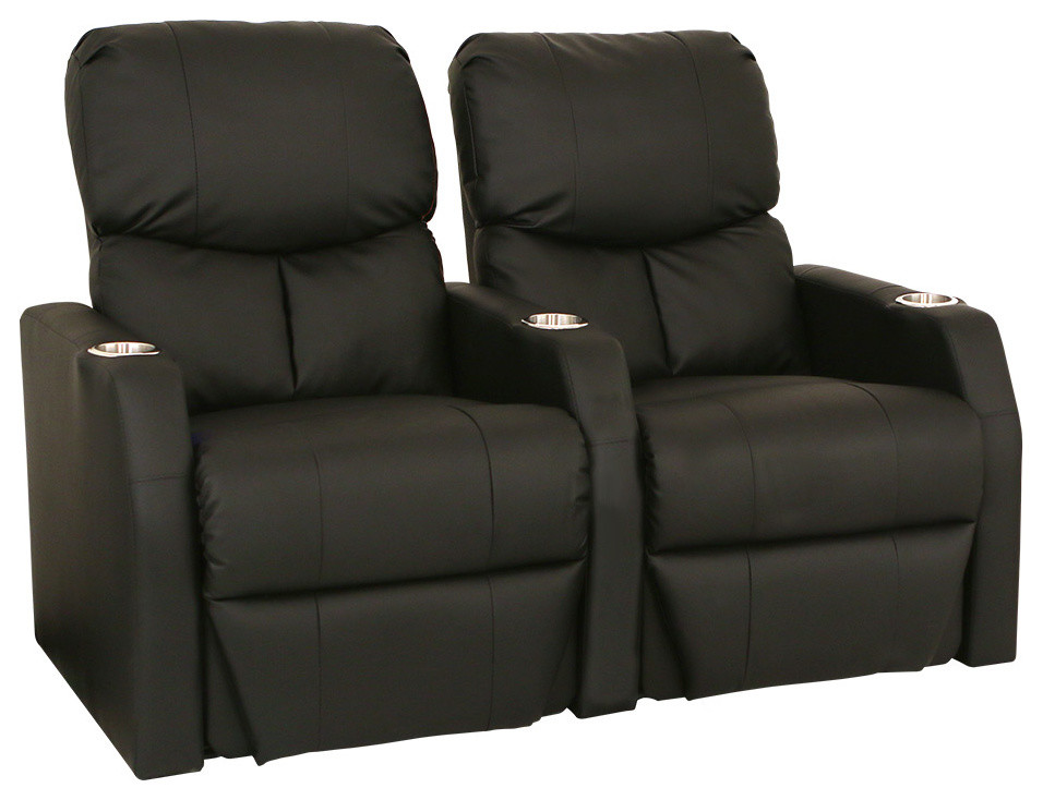 Seatcraft 12006 Theater Seats   Black  Bonded Leather   Contemporary   Theater Seating   by Stargate Cinema  Houzz