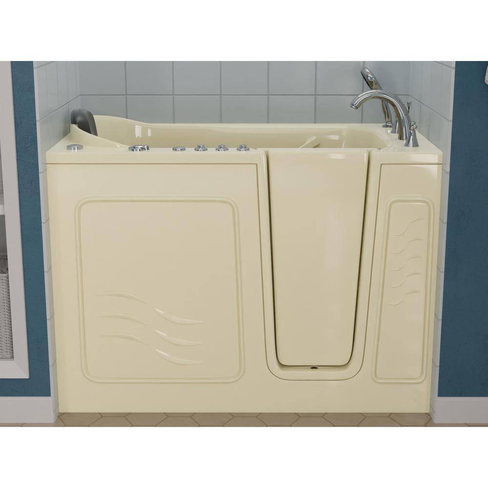 Universal Tubs Safe Premier 52.3 in. x 60 in. x 30 in. Right Drain Walk-in Air and Whirlpool Bathtub in Biscuit HD3053RBD-CP